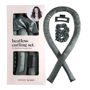 Satin Heatless Curling Set — Dark Green · Heat-Free Overnight Soft Waves