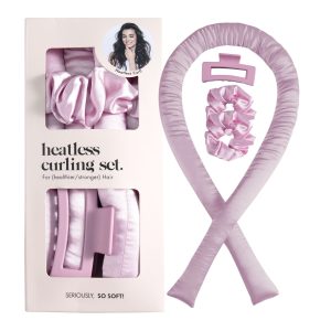 Satin Heatless Curling Set — Pink · Heat-Free Overnight Soft Waves