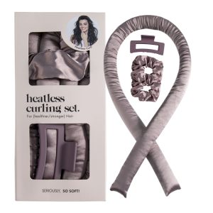 Satin Heatless Curling Set — Chocolate Brown · Heat-Free Overnight Soft Waves