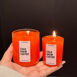 Orange Soda Jelly Wax Candle — Iced Drink Glass Cup, Large & Small