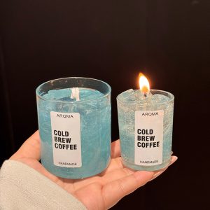 Blue Ocean Jelly Wax Candle — Iced Drink Glass Cup, Large & Small