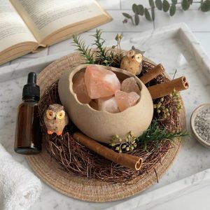 Bird Nest Crystal Diffuser Gift Set — Eggshell Stones + 10 ml Oil (Choose Scent)