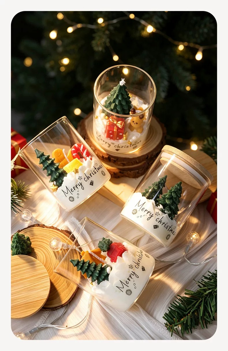 Gingerbread & Candy Cane Glass Cup Candle — Merry Christmas Gift Jar - Image 7