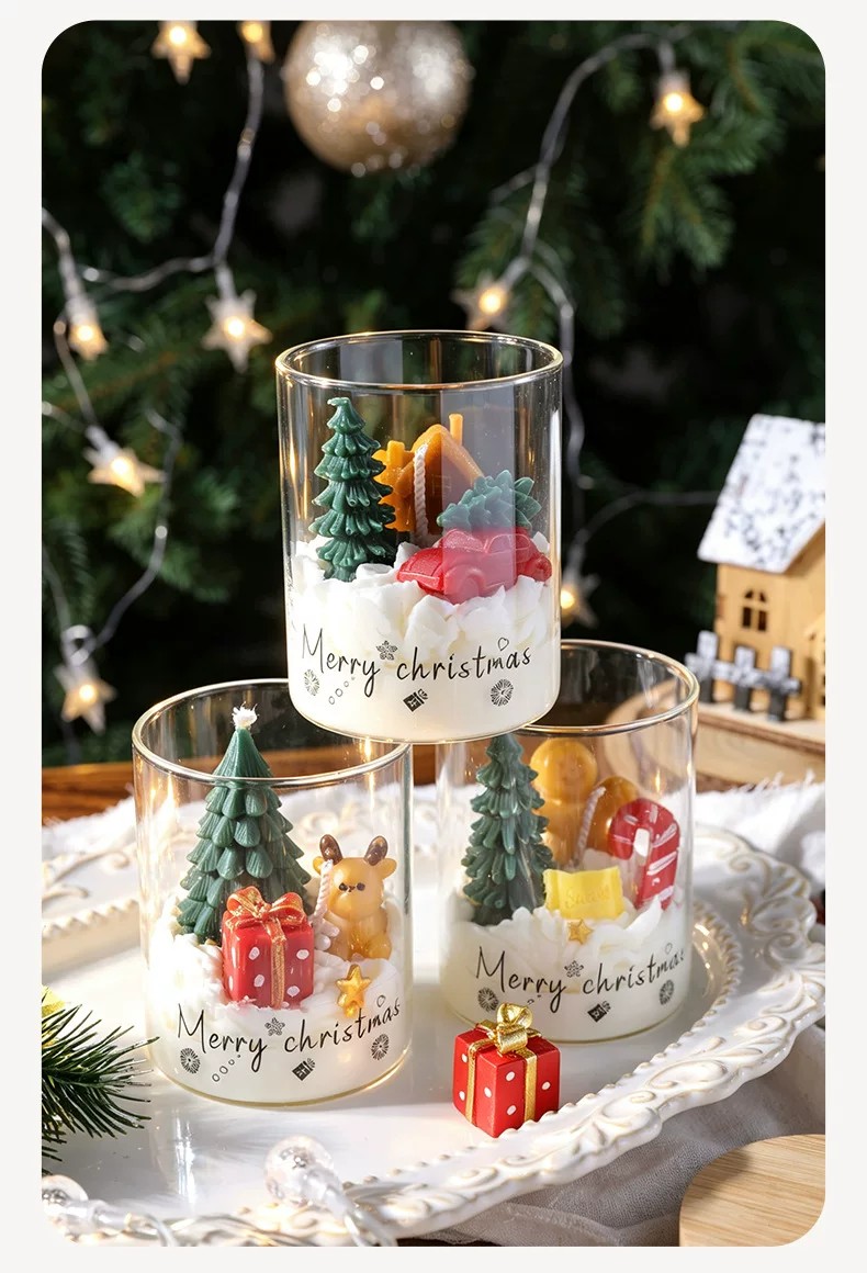 House, Car & Tree Glass Cup Candle — Merry Christmas Gift Jar - Image 7