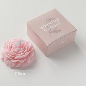 Peony Flower Scented Candle Gift – Blush Pink (Peach Oolong)
