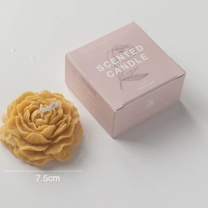 Peony Flower Scented Candle Gift – Mustard Yellow (Chamomile)