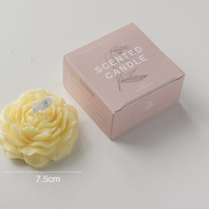 Peony Flower Scented Candle Gift – Butter Yellow (Chamomile)