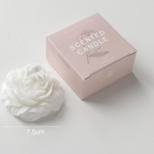 Peony Flower Scented Candle Gift – Ivory White (English Pear & Freesia)