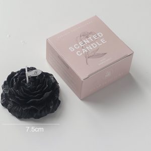Peony Flower Scented Candle Gift – Midnight Black (Ebony & Agarwood)