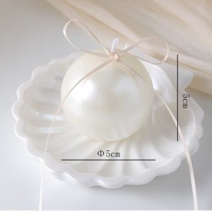 Pearl Sphere Candle 5 cm – White