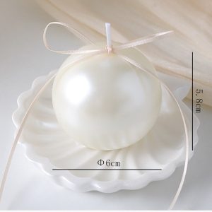 Pearl Sphere Candle 6 cm – White