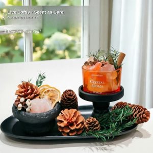 Bluebell Senna Crystal Diffuser — Orange Main Set (Tray + Mushroom Cup)