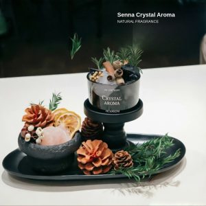 Bluebell Senna Crystal Diffuser — Black Main Set (Tray + Mushroom Cup)