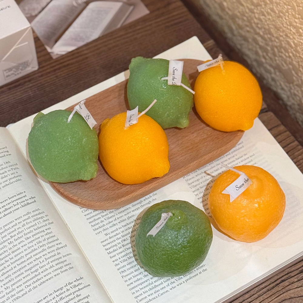 Green Horizontal Lemon Scented Candle — Cozy Favour Décor - Image 3