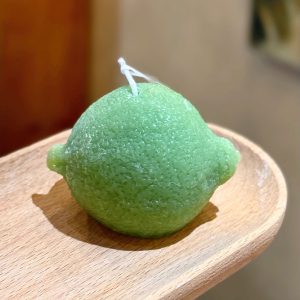 Green Horizontal Lemon Scented Candle — Cozy Favour Décor