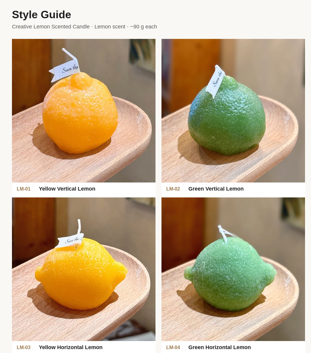 Green Horizontal Lemon Scented Candle — Cozy Favour Décor - Image 4