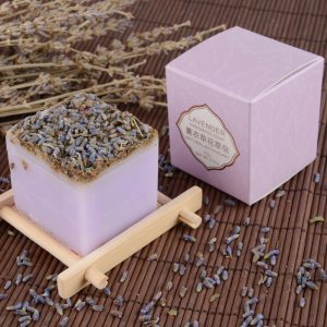 Handmade Lavender Dried Flower Square Soap, 110g