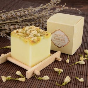 Handmade Jasmine Dried Flower Square Soap, 110g