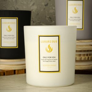 Rose Scented Soy Blend Candle 140g — White Glass Jar